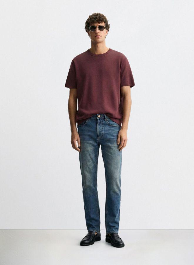 The Indian Garage Co Men Slim Fit Solid Scoop Pocket Mid-Rise Jeans - Image 3